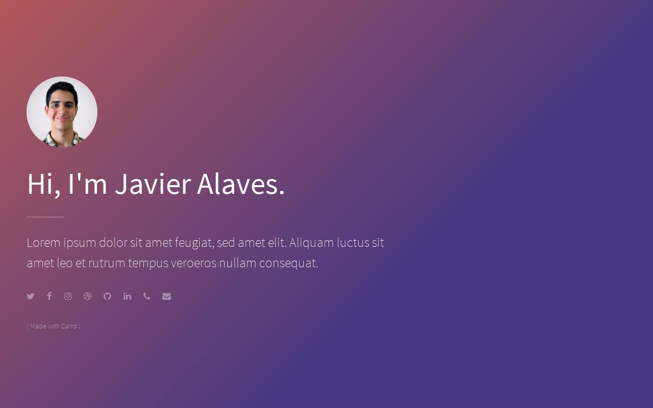Carrd profile picture for @javier